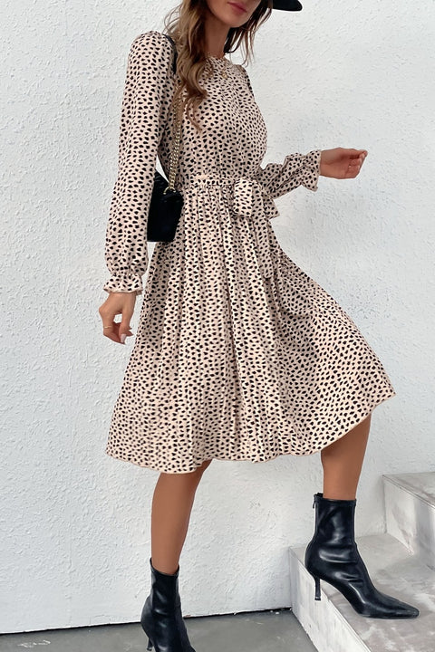 Printed Pleated Dress