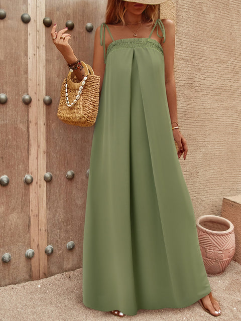 Tie-Shoulder Maxi Dress