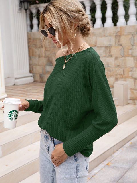 Boat Neck Long Sleeve Top