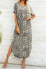 Printed V-Neck Curved Dress