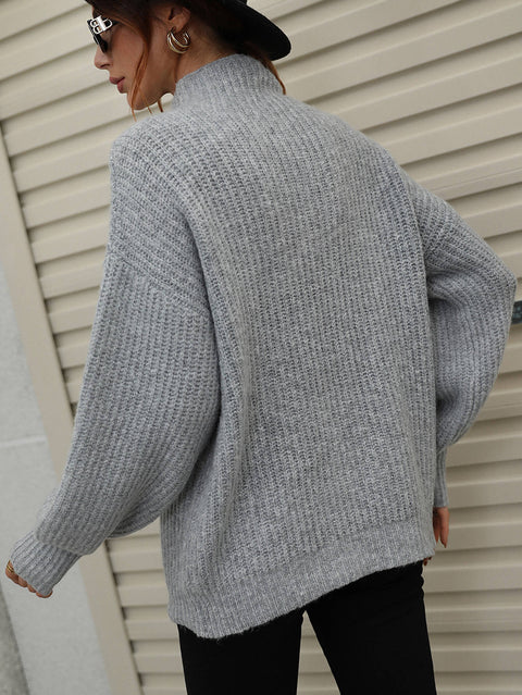 High Neck Knit Pullover Sweater