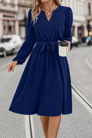 Tie Waist Long Sleeve Dress