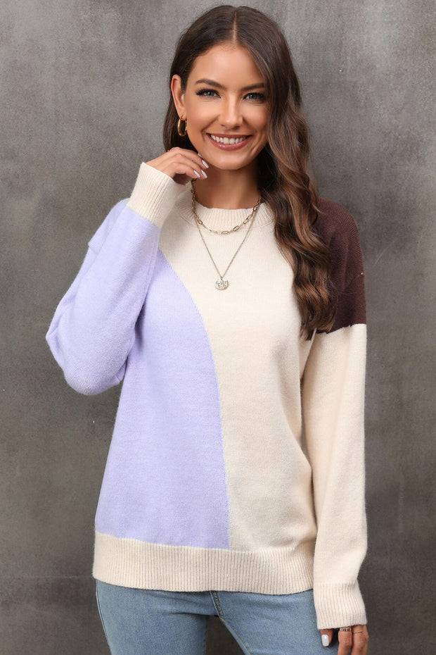 Color Block Cuff Sweater