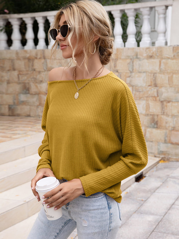 Boat Neck Long Sleeve Top