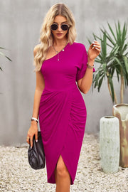 One-Shoulder Tulip Hem Dress