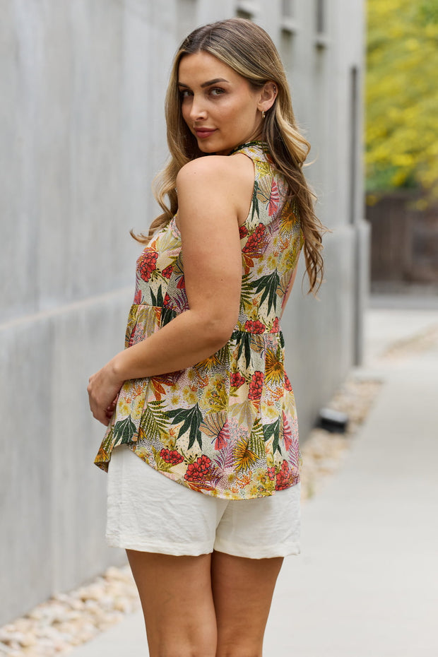 Full Size Floral Halter Top