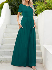 Short Sleeve Maxi Dress with Pockets