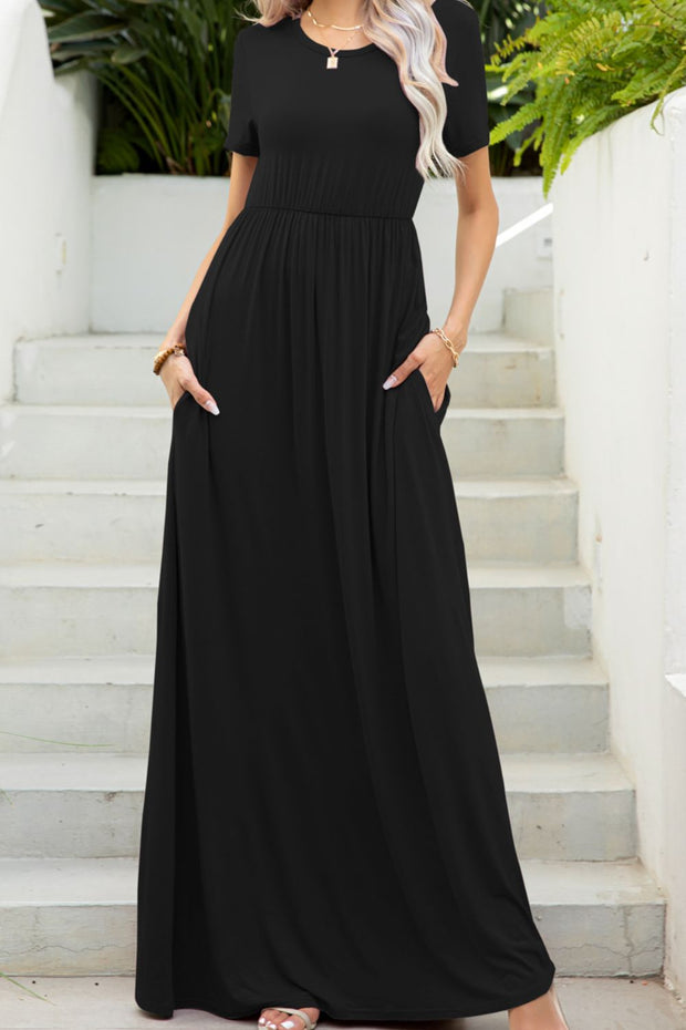 Round Neck Maxi Tee Dress