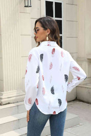 Printed Collar Neck Button Shirt