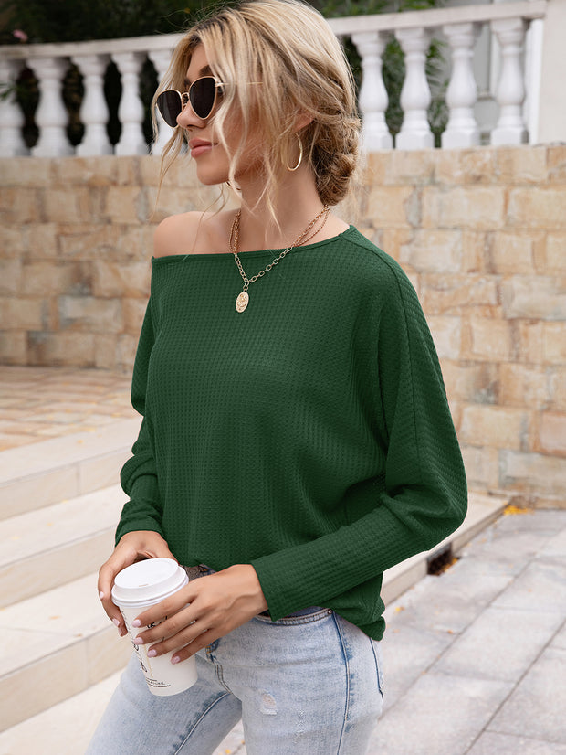 Boat Neck Long Sleeve Top