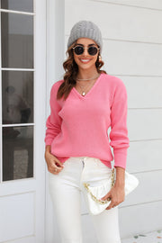 V-Neck Knit Top