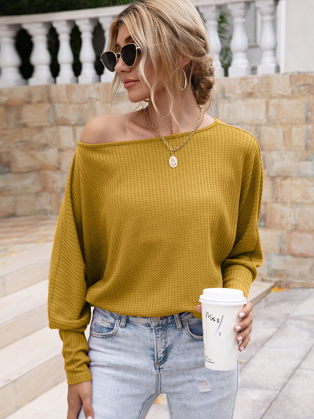 Boat Neck Long Sleeve Top