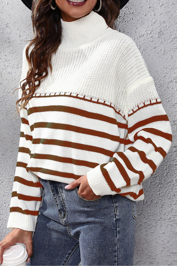 Striped Turtleneck Sweater