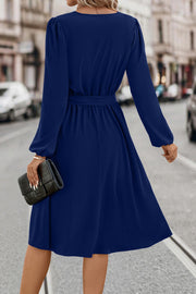 Tie Waist Long Sleeve Dress