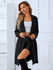 Tie Belt Double-Breasted Trench Coat